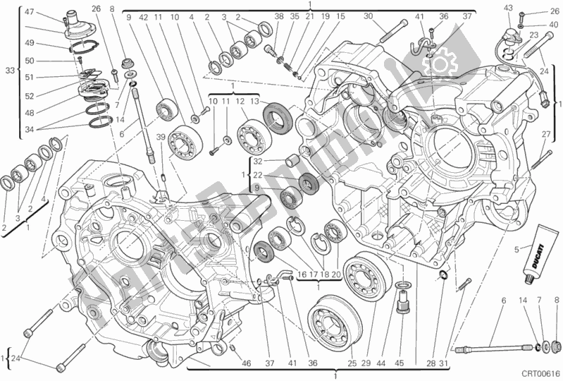 Todas as partes de Par De Meio Cárteres do Ducati Hypermotard SP USA 821 2013